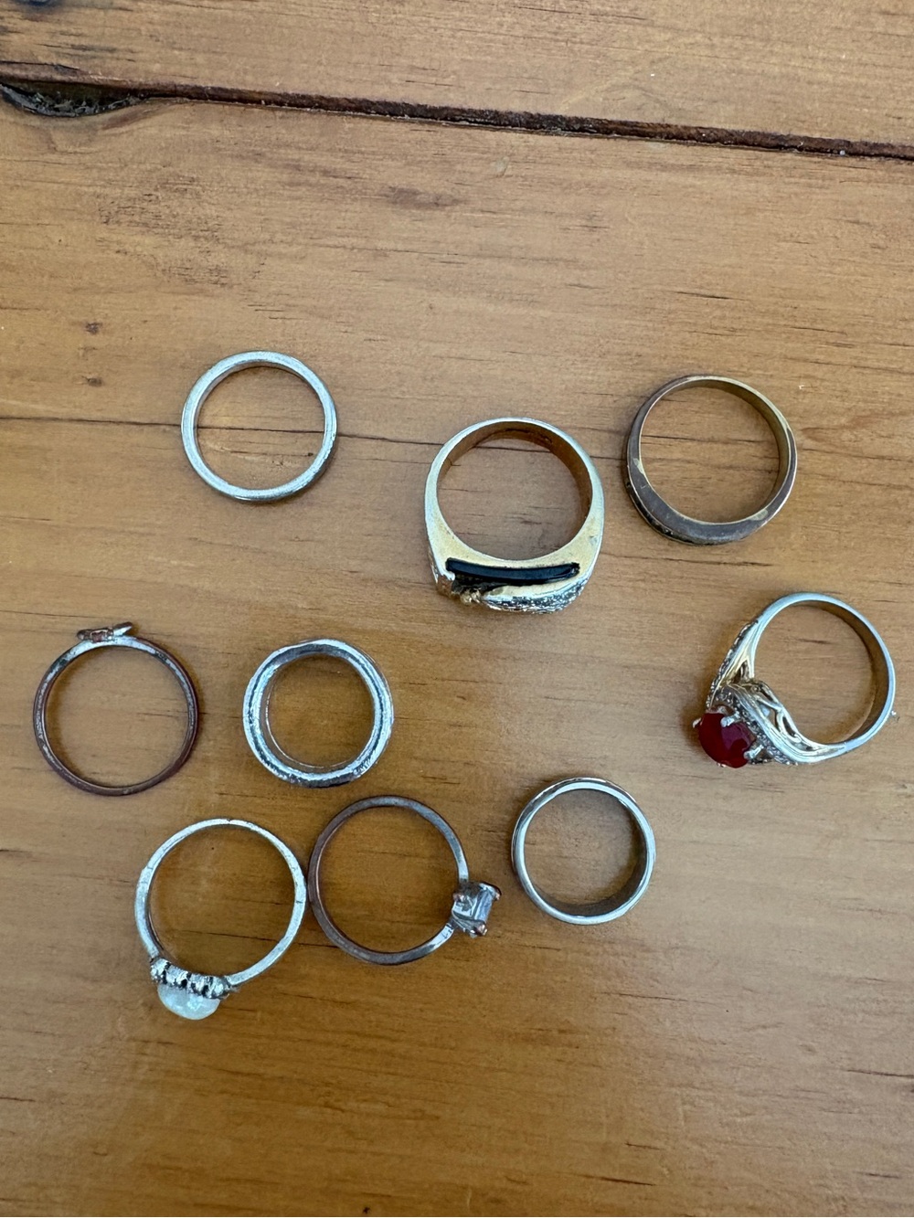 Vintage Mixed Fashion Rings Lot of 9 Silver Tone Gold Tone Costume Jewelry - Picture 3 of 7